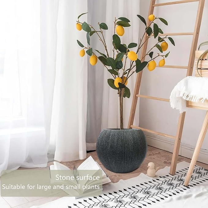 14.5 Inch Dia Plastic Round Black Planters for Outdoor Plants, Plant Pot with Drainage Holes and Plug for Home Patio Garden, Large Flower Pot for Indoor and Outdoor Plants, 11.8 H (8.9" Pot Opening)