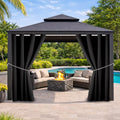 DIVA EN CAMINO DEC Outdoor Patio Curtain Waterproof Darkening Thermal Insulated Indoor Curtains for Bedroom, Porch, Living Room, Pergola, Cabana, W52 x L95, Black, Set of 2 Panels