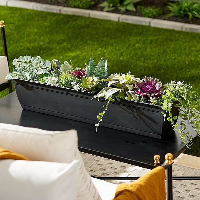 The HC Companies 30" Eclipse Plastic Window Box 7.76"x29.98"x6.57" in Clay Color