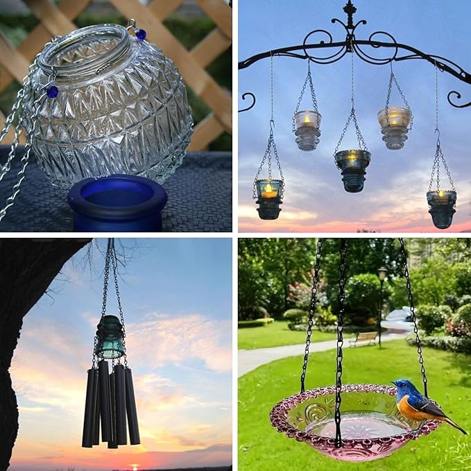 Chain for Hanging Plants, Adjustable Hanging Chain with Hooks, 21 Inch, Black – 10 Pack Heavy Duty for Hanging Bird Feeders,Grow Lights, Potted Plants, Neon Sign, Christmas Wrea