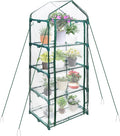 4 Tier Mini Greenhouse for Outdoor Indoor, Waterproof Heavy Duty Small Greenhouses with PVC Cover, Portable Green Houses for Outside Winter Plant Protection, 64'' H x 27'' L x 20'' W
