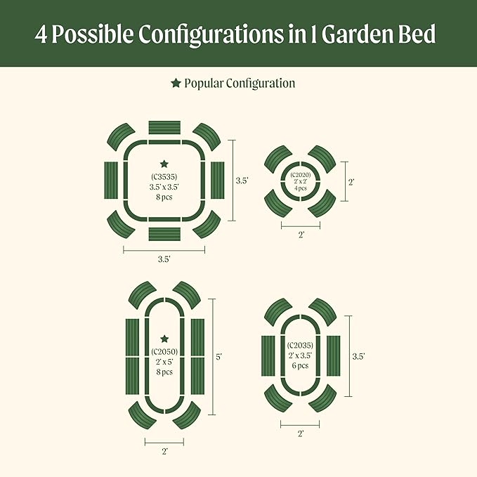 32" Extra Tall Raised Garden Bed Kits, 3.5 x 3.5 x 2.7ft Raised Planter Box Outdoor, 2 x 5 x 2.7ft Deep Root 4 in 1 Modular Metal Raised Beds for Gardening Vegetables Flowers Fruits - Sky Blue