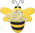 Metal Wall Planter Bee Wall Mounted Planters Small Flower Pot with Drainage for Indoor Outdoor Farmhouse Hanging Planter Succulent Plant Container Vertical Garden Yard Decor