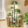 Corner Plant Stand with Grow Lights, 7 Tiered Plant Shelf Indoor, 43" Corner Plant Stands for Indoor Plants, Metal Plant Flower Display Shelves, Plant Organizer Rack for Living Room, Balcony, Home Decor（Round)