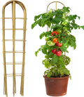 5 Pack 4 Feet U-Shape Bamboo Trellis, Natural Bamboo Trellis for Climbing Plants, Vegetables, Cucumber, Tomato, Outdoor and Indoor Potted Plants