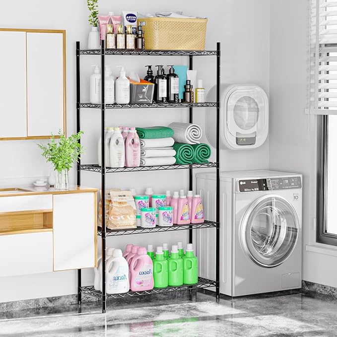 Xcity Storage Shelves, 5 Tier Heavy Duty Metal Shelving Unit, 2000 LBS Capacity Adjustable Steel Wire Shelf Organizer for Pantry, Kitchen, Garage, 14" D x 36" W x 72" H, Chrome