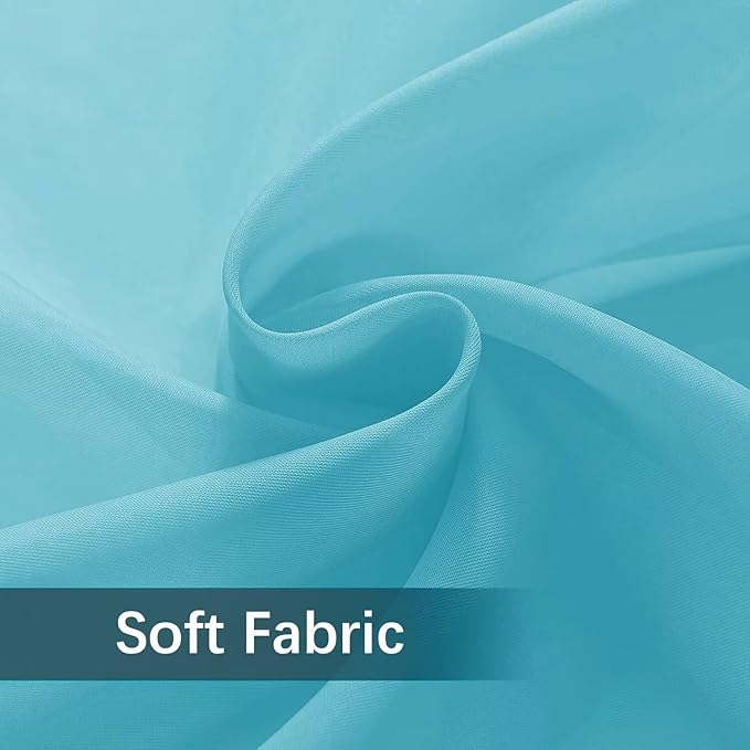 SpaceDresser Waterproof Outdoor Sheer Curtains for Patio - 4 Panels Rod Pocket Indoor Voile Sheer Curtain for Living Room,52W x 84L inch, Aqua