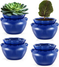 4 Sets African Violet Pots 4 Inch Self Watering Pot for Indoor Ceramic Self Watering Planter for Flower Lovers Ideal Plant Pot Thriving Flower Maintenance