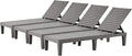 Outdoor Lounge Chaise, Adjustable Pool Lounge Chairs with 5 Positions Backrest, Waterproof Sun Loungers for Garden Pool Beach Patio Deck Sunbathing Set of 4