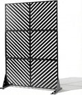 VINGLI Privacy Fence Panels, 72H’’ x 47W’’ Metal Privacy Screen Freestanding, Decorative Privacy Panels for Patio Garden Pool, Outdoor & Indoor (Diagonal Stripe)