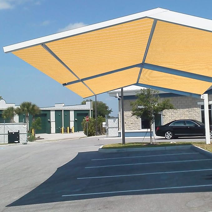 Eden's Decor Straight Flat-Edged Sun Shade Sail Rectangular 15' x 17' Wheat UV-Blocking Outdoor Canopy Fabric Cloth Awning for Pergola Patio Garden Backyard Custom Size