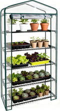 Worth Garden 50% Extra Wide Mini Greenhouse 5 Tier Portable Plant Green House 40in Wide -Sturdy Gardening Shelves with PVC Cover - Indoor & Outdoor Wheatgrass Growing - 19″x40″x75″