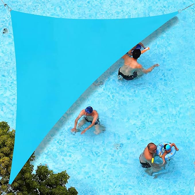 SUNLAX Custom Size 10'x18'x20.6' Turquoise Blue Sun Shade Sail Right Triangle UV Block Sunshade for Backyard Yard Deck Patio Garden Outdoor Facility (Customized)