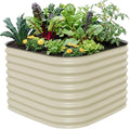 Vego garden 26" Extra Tall Raised Garden Bed Kits, 4 in 1 Modular Raised Planter Box for Vegetables Flowers Fruits Oval Metal Raised Garden Pearl White
