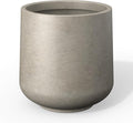 Kante 15.3" Dia Round Concrete Planter, Outdoor Indoor Large Plant Pots Containers with Drainage Hole and Rubber Plug for Home Garden Patio, Weathered Concrete