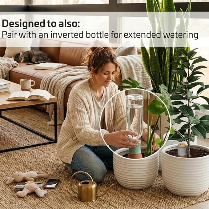 Ollas Plant Watering Globes - Terracotta Self Watering Planter Insert - Automatic Water Bulbs for Indoor/Outdoor Plants - Easy Refill System - Set of 4