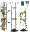 100% Metal Garden Obelisk Trellis for Climbing Plants Outdoor, 6.6ft Tall Metal Plant Support with Garden Twist Tie for Tomato Cucumber Pea Ivy Vines Rose Clematis Potted Plant Trellis 1 Pack