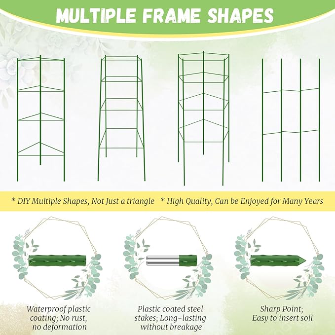 Legigo 6-Pack Tomato Cage for Garden Plant Support- Up to 48inch Garden Stakes Tomato Cage, Tomato Trellis for Potted Plants, Tomato Cages Plant Stakes for Climbing Vegetables Plants Flowers
