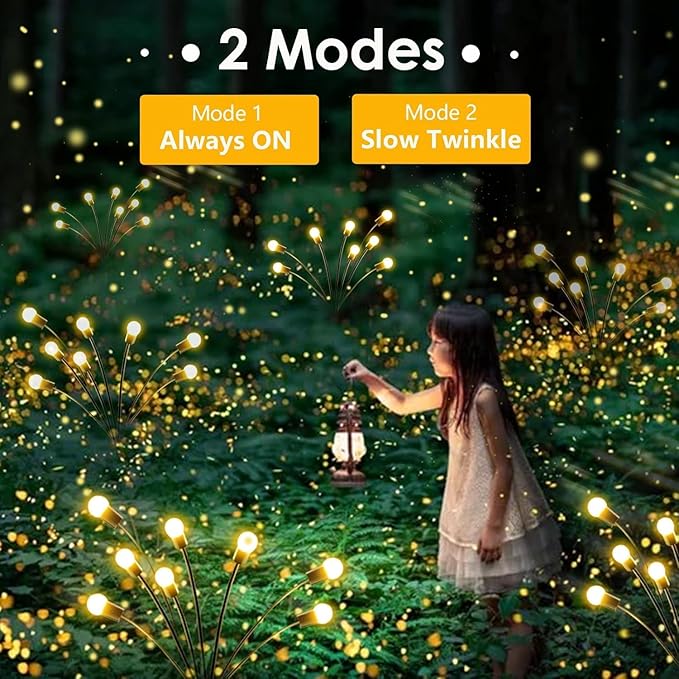 12-Pack Garden Solar Lights, 96 LED Solar Lights Outdoor for Garden Decor, Waterproof Firefly Light Outdoor (Sway by Wind), Swaying Light for Outside Yard Pathway Landscape Decorations (Warm White)