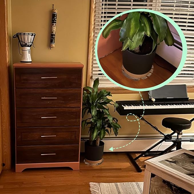 2 Pack Plant Stand with Wheels, Plant Caddies with 360° Lockable Smooth Sliding Wheels Durable Sturdy, Outdoor/Indoor Heavy Duty Rolling Plant Stand for Plant Pot,Flower Pot (Dark Brown 14")