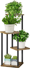 AZERPIAN Plant Stand 4 Tier Indoor Metal Flower Shelf for Multiple Plants Corner Tall Flower Holders for Patio Garden Living Room Balcony Bedroom, Black (4 Tier-Black)