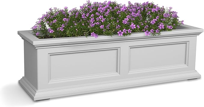 Mayne Fairfield 3-Foot Window Box – Self-Watering, Weather-Resistant Planter for Flowers – Durable Design for Outdoor Use, Perfect for Windows