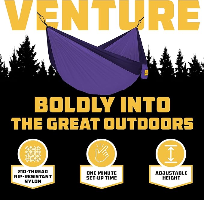 Wise Owl Outfitters Camping Hammock – 500lbs Portable Hammock with Tree Straps - Travel, Backpacking, Hiking, Outdoors Camping Gear - Single or Double