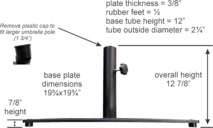 Tropishade Steel Plate Umbrella Base, 36 lbs, Black