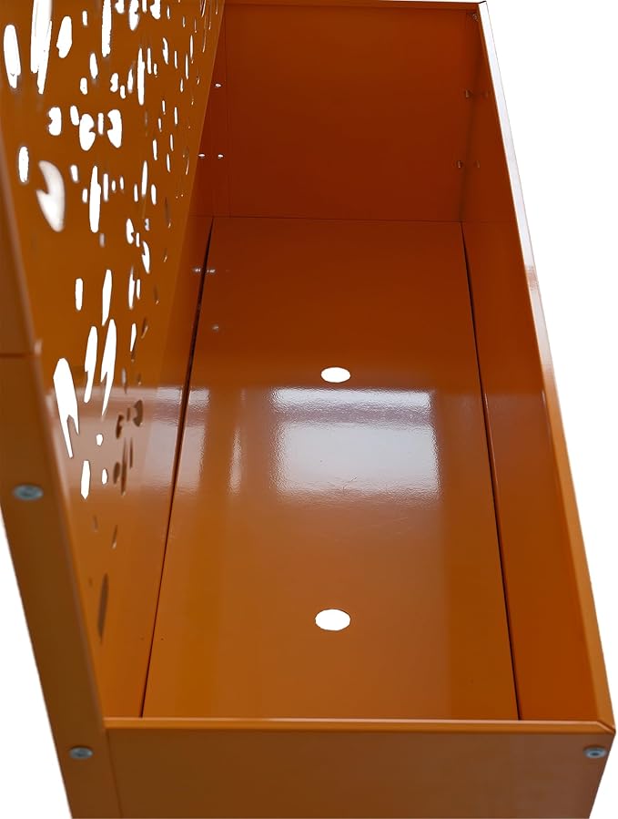 Oakland Living 6 ft. X 4 ft. Orange Freestanding Metal Privacy Screen Room Divider with Flower Box