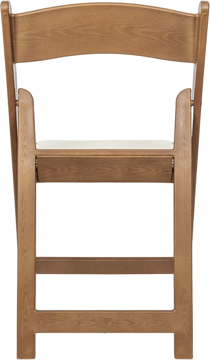 Flash Furniture Hercules Commercial Indoor/Outdoor Folding Event Chair, Wood Look, Weather-Resistant, Lightweight Design, Versatile Use, Set of 2, Chestnut
