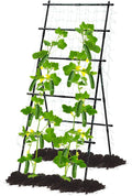 Lalahoni Cucumber Trellis, 6ft Tall Metal Garden Trellis for Climbing Plants Outdoor A-Frame Vine Plant Support for Vegetable Fruit Tomato Peas Beans Cucumber Trellis for Raised Bed