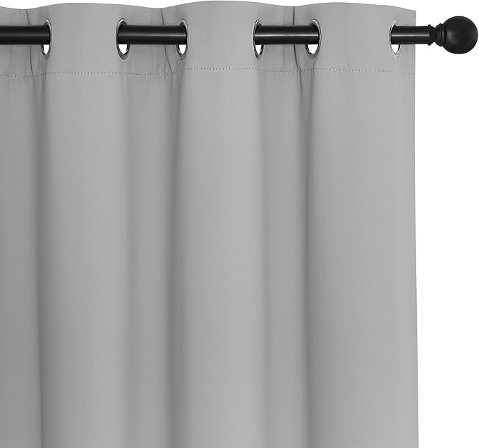 NICETOWN Bedroom Curtain Room Darkening Drapery 102 inches Length - Home Fashion Thermal Insulated Grommet Room Darkening Curtain for Living Room (Silver Grey, 1 Panel, 52 x 102 inches)
