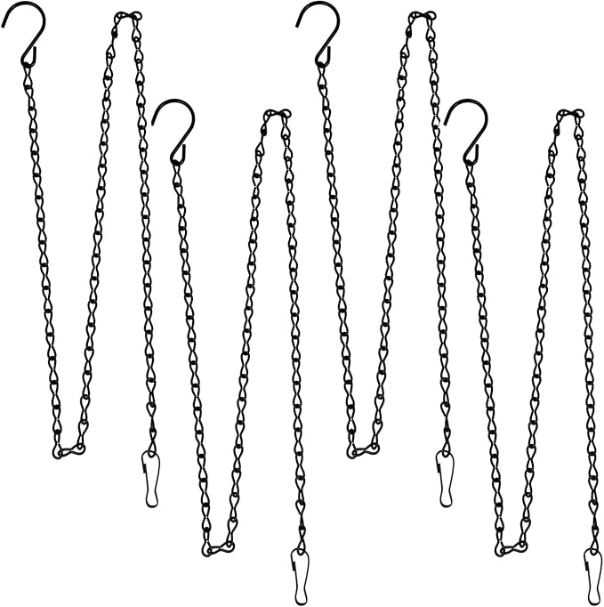 YINGFENG 4 Pack 35 Inches Hanging Chains Black, Garden Plant Hangers, for Bird Feeders, Billboards, Chalkboards, Planters, Lanterns, Wind Chimes and Decorative Ornaments