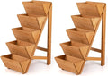 Giantex 5-Tier Wooden Vertical Raised Garden Bed Set of 2, Freestanding Plant Stand with Legs for Herbs Vegetables Fruits, Indoor Outdoor Tiered Wood Planter Box Flower Rack for Patio, Balcony & Yard