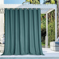 NICETOWN Waterproof Outdoor Gazebo Curtain W120 x L84, Rustproof Grommet Blackout Weighted Outdoor Drape Thermal Insulated Sunlight Block Panel for Sun Room/Porch, Teal, 1 Piece