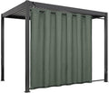 Easy-Going Linen Look Outdoor Curtains Waterproof Windproof Porch Curtains, Soft Thicken Outdoor Privacy Curtains for Patio, Gazebo, Grommet Top and Tab Bottom Drape, 1 Panel, 110x84 inch, Sage Green
