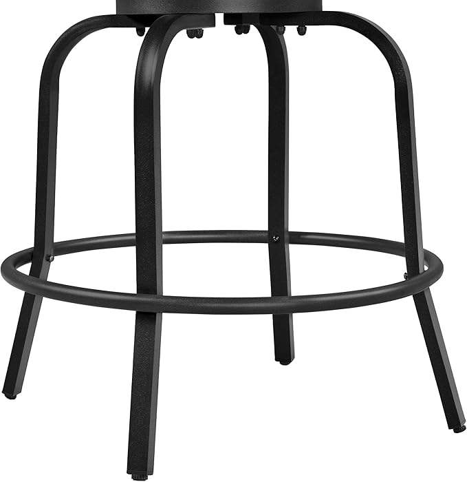 Yaheetech Patio Swivel Barstools Outdoor Chairs Set of 4, High Bistro Stools Outdoor Furniture, All-Weather Patio Stools for Outside, Beach, Lawn, Poolside and Garden, Black/Light Gray