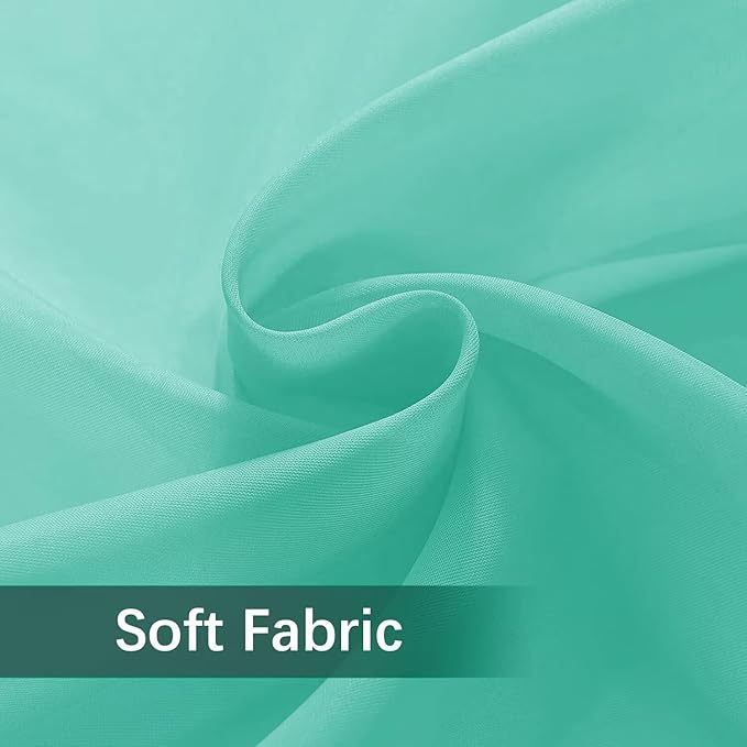 SpaceDresser Waterproof Outdoor Sheer Curtains for Patio - 4 Panels Rod Pocket Indoor Voile Sheer Curtain for Living Room,52W x 84L inch, Turquoise