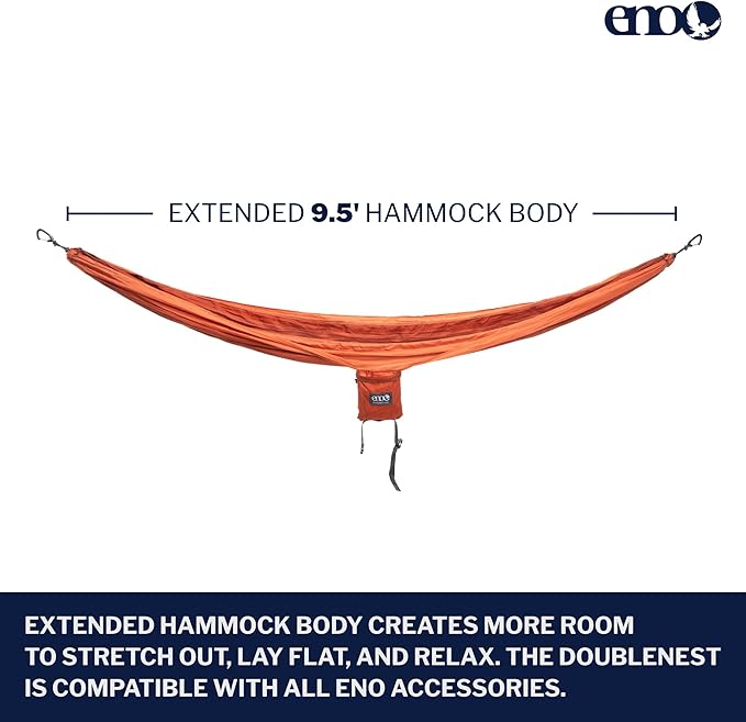 ENO, Eagles Nest Outfitters DoubleNest Lightweight Camping Hammock, 1 to 2 Person, Special Edition Colors, ATC
