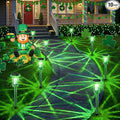 Solar Outdoor Lights, St Patricks Day 10 Pack Solar Pathway Lights Outdoor Waterproof, Stainless Steel Stake Lighting for Garden Yard Path Walkway Driveway Patio Lawn Outside Décor,Green