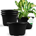 5 Pack 8.5 inch Plant Pot,Outdoor Flower Pots,Plastic pots for Plants Indoor with Drainage Holes and Trays, Decorative Garden Containers Sets for Houseplants