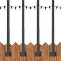 AILBTON 4 Pack 2.8Ft String Light Poles,Light Poles for Outside String Lights,Outdoor Light Poles with Fence Bracket,Metal Pole Stand for Patio,Backyard,Deck