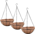 Hanging Planters Basket Set of 3 Hanging Flower Pots 10 Inch Chain Round Wire Plant Holder with Coco Coir Liner Garden Watering Hanging Baskets for Patio Garden Outdoor1