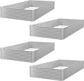 4 Pack 6x3FT Corrugated Galvanized Steel Raised Garden Bed Outdoor, Metal Above Ground Garden Bed for Vegetables and Flowers, Rectangle Raised Beds for Gardening
