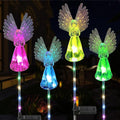 4 Pack Solar Angel Lights Outdoor Decor, Decorative Color Changing Waterproof LED Angel Stake Lights for Cemetery Grave Garden Patio Yard Art Lawn Decoration, Grave Markers, Memorial Gifts