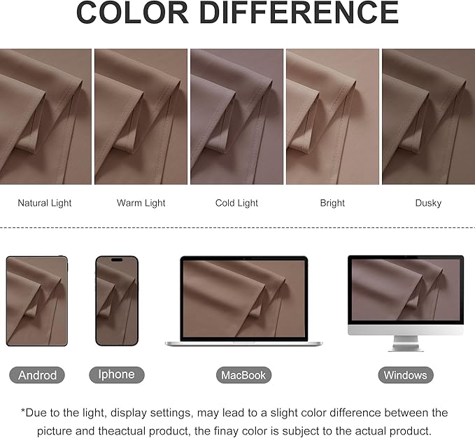 RYB HOME Extra Wide Outdoor Curtains for Patio Waterproof Heavy Duty Thermal Insulated in Summer Full Coverage Privacy for Gazebo, Cabana & Pergola, W100 x L108, Mocha, 1 Panel