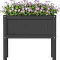 Raised Garden Bed with Drainage Hole Waterproof HDPE Elevated Planter Box with Legs Stable and Durable to Plant Herb Vegetable Flower,Patio,Balcony Outdoors/Indoors Black
