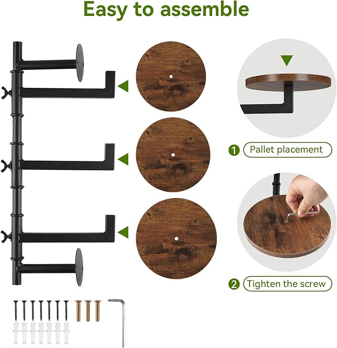 Wooden Rotatable Window Sill Plant Stand, 3 Tier Wall Plant Holder, 180 Degree Rotating Plant Rack, Mid-Century Wooden Style Plant Stand for Indoor and Outdoor Decoration (black)