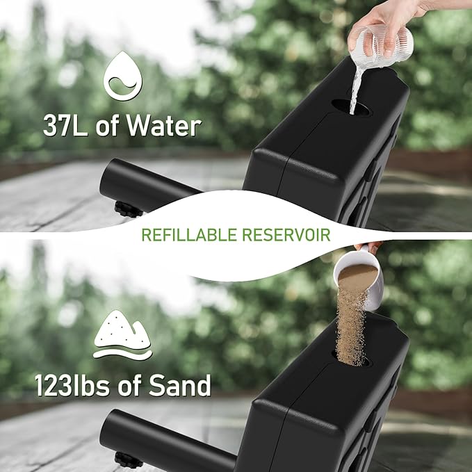 Patio Umbrella Base with Wheels and Handle, 120lbs Heavy Duty Umbrella Base, Rust-Resistant and Windproof Design, Easy to Move, Stable Umbrella Stand Outdoor Base for Patio, Terrace, and Poolside