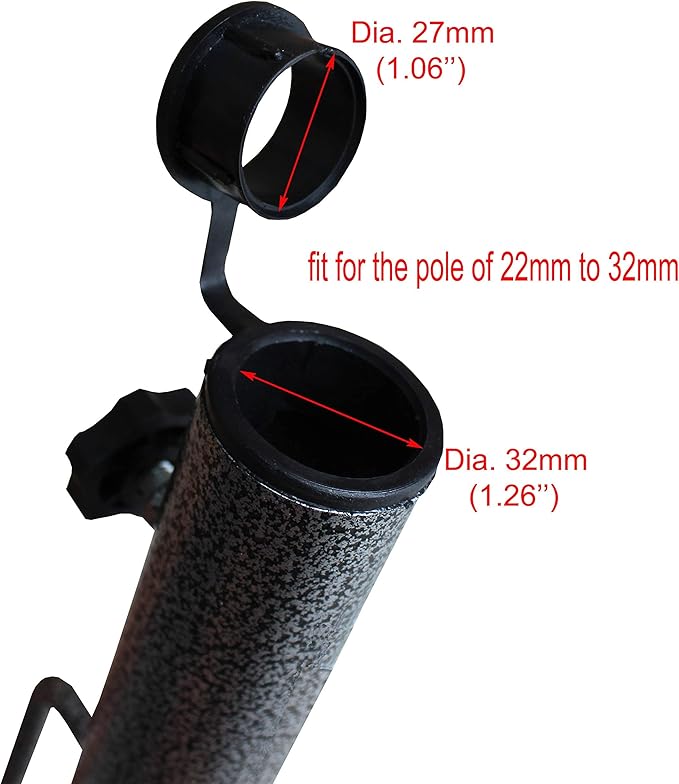 AMMSUN Patio Umbrella Steel Anchor Beach Umbrella Heavy Duty Metal Ground Grass Auger Holder Stands Base with Two Forks Ideal for Use in Soil For Flag, Fishing Rod, Outdoor, Park, Lawn
